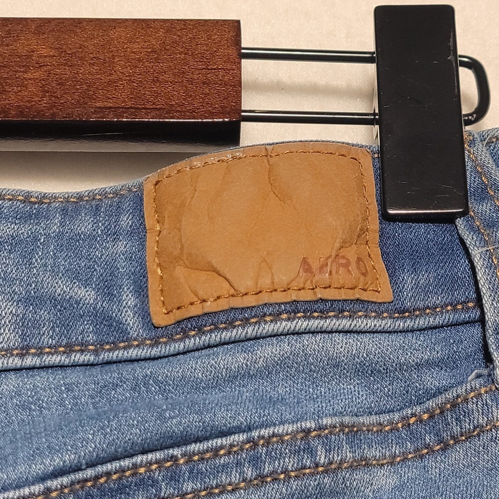 Aeropostale High Rise Jean Shorts Midi 3" Denim Distressed Rolled Women's Size 0 - Picture 3 of 5